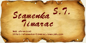 Stamenka Timarac vizit kartica